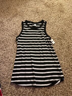 Old Navy Black and White Striped Tank Top